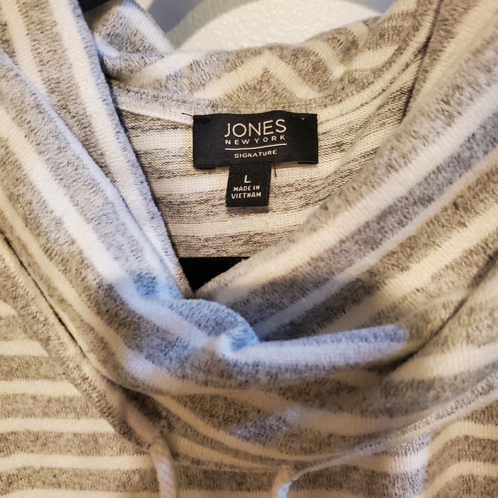 Jones New York Striped Cowl Neck Sweater - Picture 2 of 3
